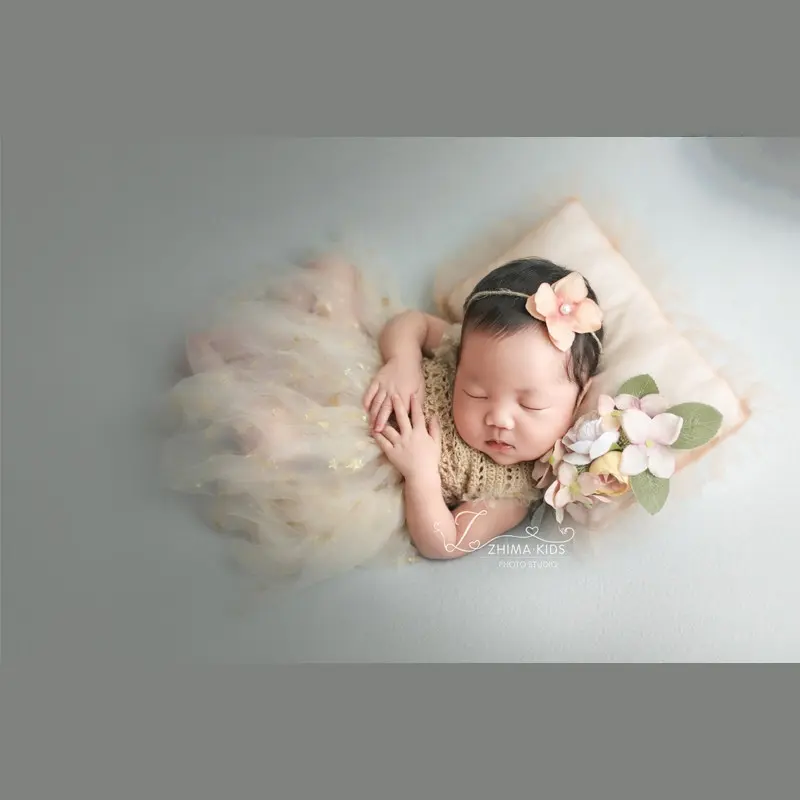 Baby Girl Handmade Knitted Stars Mesh Dress - Newborn Photography Props - Image 5
